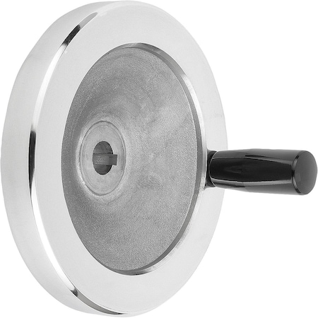 Disc Handwheel D1=80 Reamed Hole W Slot D2=12H7, B3=4, T=13,8 Aluminum, Comp:Thermoset, Fixed Grip